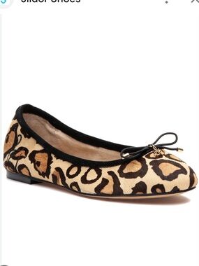Sam Edelman Ballet Flats Calf Hair Tan Leopard Felicia Flat Women's Size 7.5
